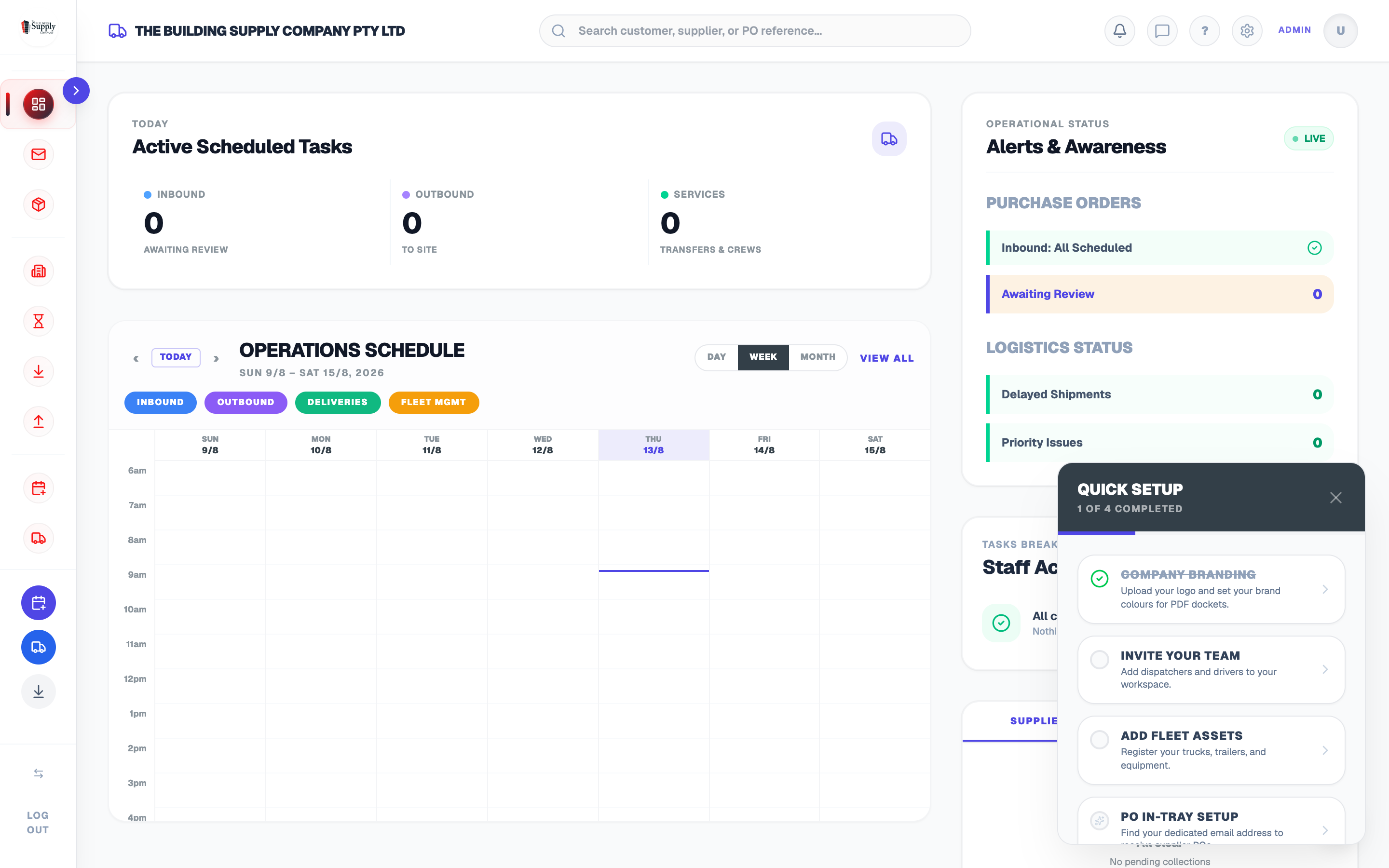 COMAX OS Real Operational Intelligence Dashboard